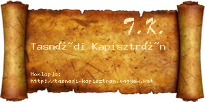 Tasnádi Kapisztrán névjegykártya
